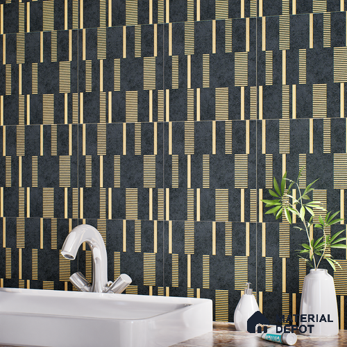 Highlighter Tiles  Tile TL 07251 C Plana 8013 GLM (Gold) 1 ft x 1 ft Ceramic Matte Finish - 9 mm  | 2 mm Spacer is Mandatory